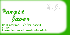 margit javor business card